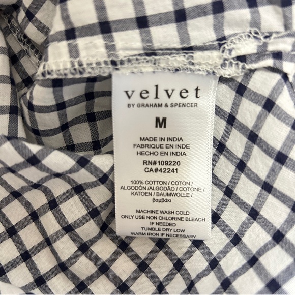 VELVET BY GRAHAM & SPENCER Check Ruffle Yoke Top - Picture 6 of 8